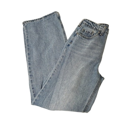 BP Women's Size 29 Light Wash Ripped Distressed Wide Leg Jeans Denim‎ - Picture 3 of 6